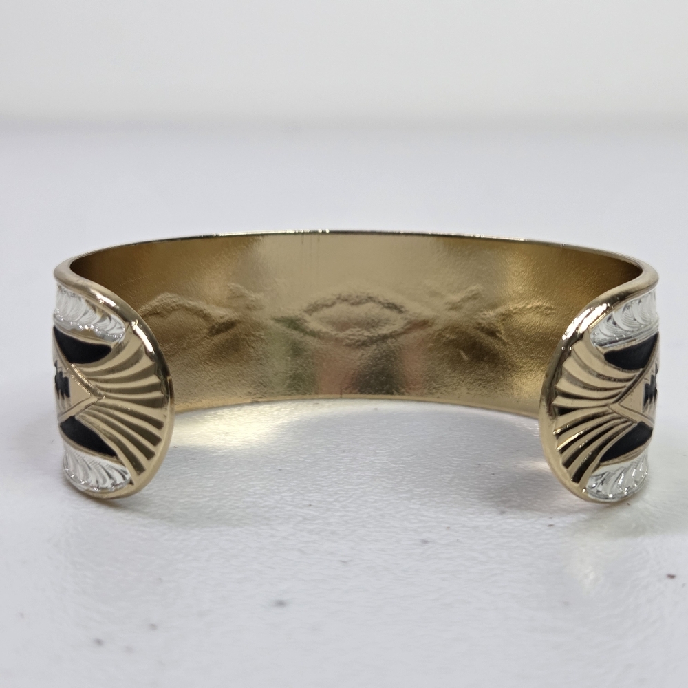 Montana Silversmiths Silver/ Gold Aztec Southwestern Wide Cuff Bracelet Cuff - Picture 7 of 16